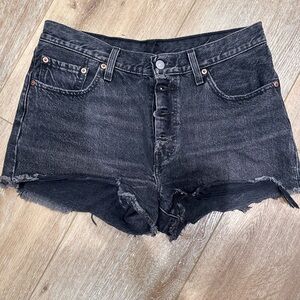 Levi 501 Black Denim Women Shorts